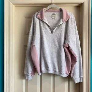 American Eagle Color Block Quarter Zip Sweatshirt